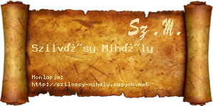 Szilvásy Mihály névjegykártya