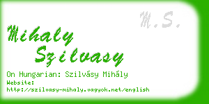 mihaly szilvasy business card