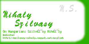 mihaly szilvasy business card